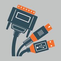computer cables icon isolated on white background vector
