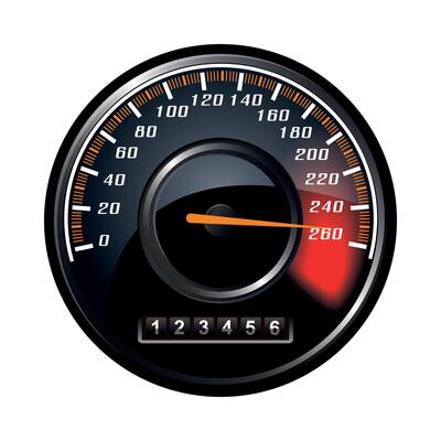 car speedometer with arrow isolated