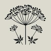illustration of a black and white illustration of a plant, Set abstract elegant line art flower and leaf. Continuous boho line art silhouette of floral artwork vector