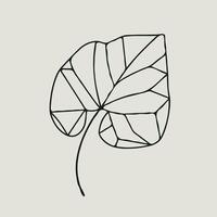 A leaf with a geometric pattern on it vector