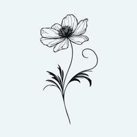 An abstract flower with a stem on a white background vector