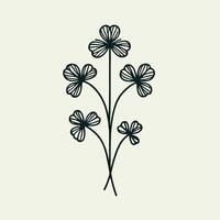 Adobe Illustrator Artwork, set with branches and leaves. Hand drawn graphics, clover leaves. Design and decoration vector