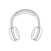 Headphone line art with white background vector