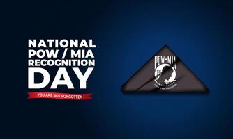 National POW MIA Recognition Day Design Background Illustration with triangle folded pow mia flag vector