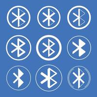 Bluetooth icon set with white background. vector