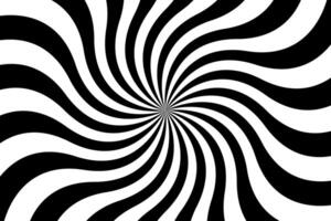 Black and white spiral background, swirling radial pattern, abstract illustration vector