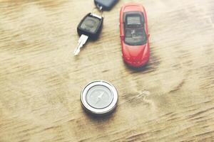 car model and auto key and compass photo