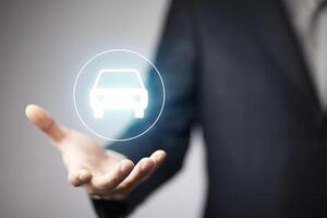 man hand car in screen photo