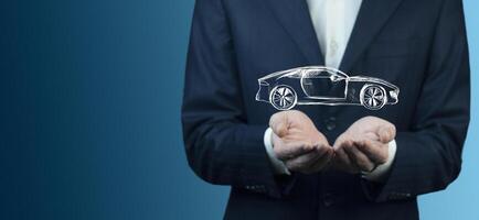 man hand car in screen photo