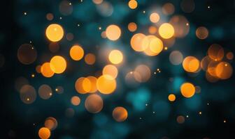 Yellow Bokeh background blur lights color abstract photo