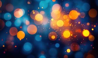 Yellow Bokeh background blur lights color abstract photo