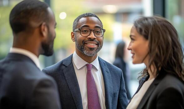 Portrait of business people discussing a new strategy in cafe photo