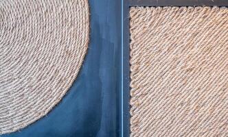Hemp rope with circle and rectangle photo