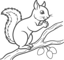 A Simple Drawing of a Squirrel for Kids vector