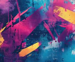 Vibrant abstract artwork with bold colors and dynamic brush strokes photo