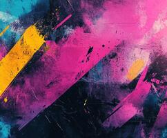 Vibrant abstract art with bold colors and dynamic brush strokes photo