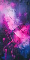 Vibrant abstract art showcasing purple and pink hues with dynamic shapes photo