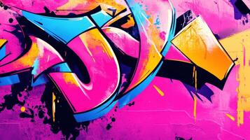 Vibrant graffiti artwork showcasing creative expression in an urban setting photo