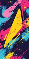 Abstract colorful design with bold shapes and dynamic brush strokes photo