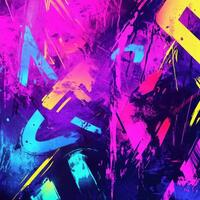 Vibrant abstract art with bold colors and dynamic shapes in modern design photo