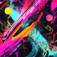 Colorful abstract art with bold shapes and vivid patterns in vibrant hues photo