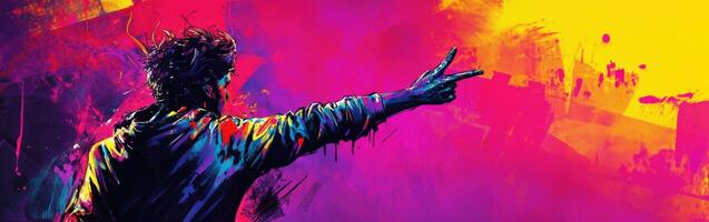 Vibrant street art captures the energy of urban creativity and expression photo