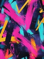 Vibrant abstract painting with bold colors and dynamic brush strokes photo