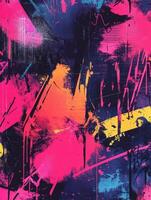 Colorful abstract art featuring bold brush strokes and vibrant patterns photo