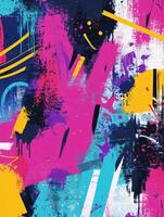 Vibrant abstract artwork featuring bold colors and dynamic shapes photo