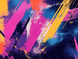 Vibrant abstract composition with bold colors and dynamic strokes photo