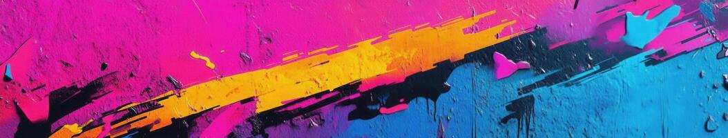 Vibrant abstract mural showcasing bold colors and dynamic brush strokes photo