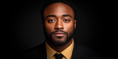 Formal portrait of a well-dressed man on a dark background photo