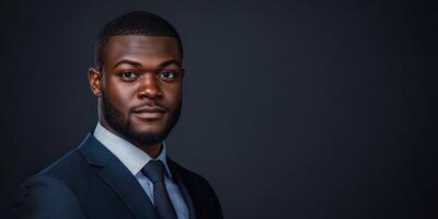 Professional portrait of a man in formal attire against a dark background photo