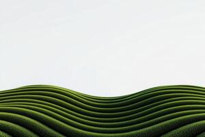 Lush green rolling hills under a clear sky in a serene landscape photo