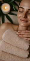 Relaxation and tranquility during a spa session in a serene setting photo