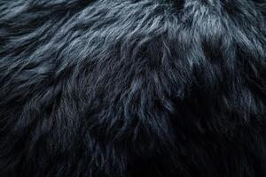 Soft black wool texture captures light beautifully in close-up view photo