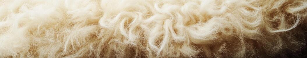 Soft wool texture with natural curls and warm hues from sheep's fleece photo