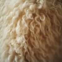 Wool texture showcasing natural curls and softness in warm lighting photo