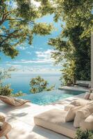 Relaxing tropical oasis with stunning ocean view and infinity pool photo