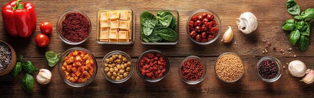 Exploring vibrant ingredients laid out for a healthy meal preparation photo