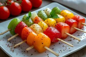 Colorful vegetable sticks with herbs and spices creating a vibrant culinary display photo