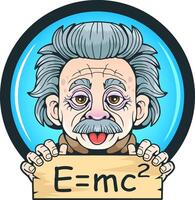 Genius scientist physicist, illustration design vector