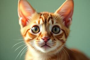 A close up of a cat with big eyes photo