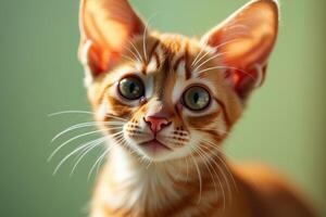 A close up of a cat with big eyes photo