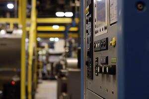 A close up of a machine in a factory photo