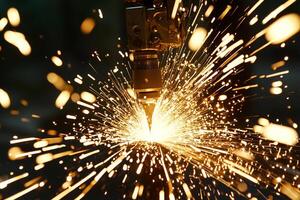 A close up of a welding machine with sparks photo