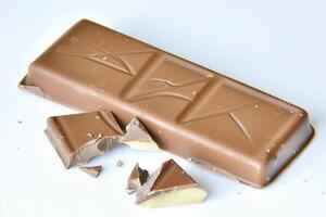 A chocolate bar with a piece missing photo