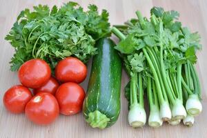 A bunch of vegetables on a table photo