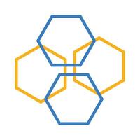 hexagon geometric shape icon vector