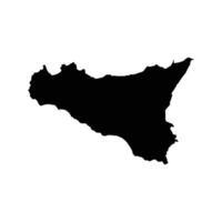 island of sicily map icon vector